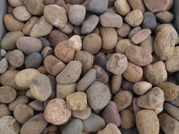 Garden bed pebbles and stones
